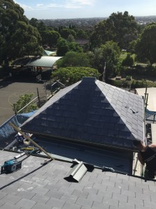 Welsh slate mitred hips roof