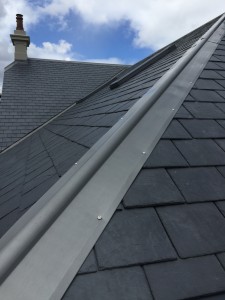 zinc ridge on slate roof